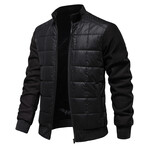 Mock Neck Quilted Jacket // Black (XS)