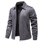 Velvet Zip Up Jacket // Gray (L)