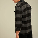 Checkered Flannel Shirt // Black + Dark Gray (XL)