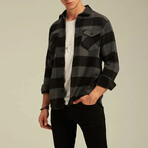 Checkered Flannel Shirt // Black + Dark Gray (L)