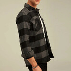 Checkered Flannel Shirt // Black + Dark Gray (M)