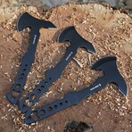 Throwing Axes + Knives Set // Set of 6 // Black Finish + No Scales