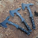 6 PCS Throwing Axes & Knives Set // Black Finish + Black Scales