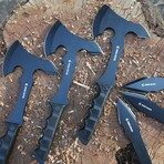 6 PCS Throwing Axes & Knives Set // Black Finish + Black Scales