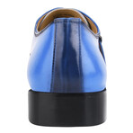 Gloria // Leather Classic Burnished Toe Monk Shoes // Royal Blue (US: 8.5)