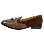 Warren // Leather Lizard Print Loafers Shoes // Brown (US: 8.5)