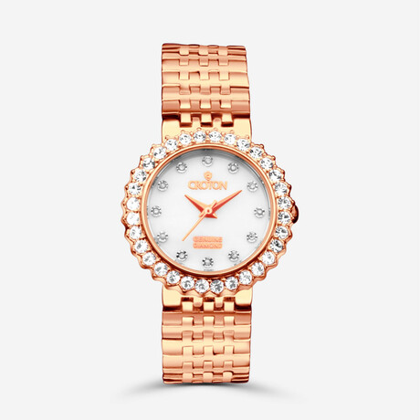 Croton Ladies Rosetone Round Quartz // CN207570RGMP