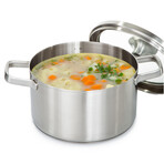 Leo Graphite Recycled 18/10 Stainless Steel Stockpot 8"// 3.6qt. With Glass Lid