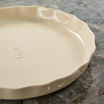 BergHOFF Leo Balance Ceramic Stoneware Rippled Pie Dish 11"// 1.59qt. // Moonbeam