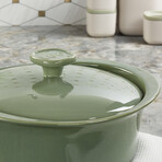 BergHOFF Leo Balance Ceramic Stoneware Casserole 9.5"// 4.5qt. With Ceramic Stoneware Cover // Sage