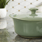 BergHOFF Leo Balance Ceramic Stoneware Casserole 9.5"// 4.5qt. With Ceramic Stoneware Cover // Sage