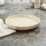 BergHOFF Leo Balance Ceramic Stoneware Rippled Pie Dish 11"// 1.59qt. // Moonbeam