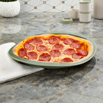 Leo Balance Stone Ribbed Pizza Tray 15.75"// Sage