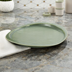 Leo Balance Stone Ribbed Pizza Tray 15.75"// Sage