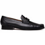 Enzo // Lizard Teju Leather Loafers // Black (US: 10.5)