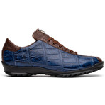 Saulo // Alligator + Ostrich Leather Sneakers // Blue Jeans (US: 10.5)