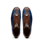 Saulo // Alligator + Ostrich Leather Sneakers // Blue Jeans (US: 10)