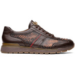 Brescia // Python + Calfskin Leather Sneakers // Wash Cognac (US: 12)