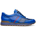 Brescia // Python + Calfskin Leather Sneakers // Electric Blue (US: 10.5)