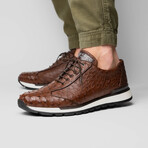 Scanno // Ostrich Leather Sneakers //  Brown (US: 10.5)