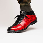 Saulo // Alligator + Ostrich Leather Sneakers // Black Cherry (US: 9)