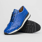 Scanno // Ostrich Leather Sneakers // Electric Blue (US: 8)