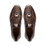 Brescia // Python + Calfskin Leather Sneakers // Wash Cognac (US: 12)