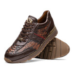 Brescia // Python + Calfskin Leather Sneakers // Wash Cognac (US: 11.5)