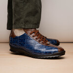 Saulo // Alligator + Ostrich Leather Sneakers // Blue Jeans (US: 12)