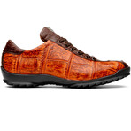 Saulo // Alligator + Ostrich Leather Sneakers // Brandy (US: 11)