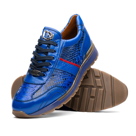 Brescia // Python + Calfskin Leather Sneakers // Electric Blue (US: 8)