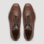 Scanno // Ostrich Leather Sneakers //  Brown (US: 9.5)