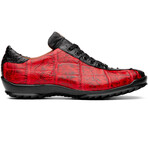 Saulo // Alligator + Ostrich Leather Sneakers // Black Cherry (US: 12)