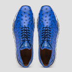 Scanno // Ostrich Leather Sneakers // Electric Blue (US: 8)