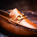 Enzo // Lizard Teju Leather Loafers // Cognac (US: 8)