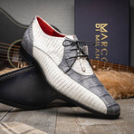 Moncalieri // Alligator Leather Oxford Shoes // White Gray (US: 11)