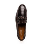 Enzo // Lizard Teju Leather Loafers // Brown (US: 8.5)