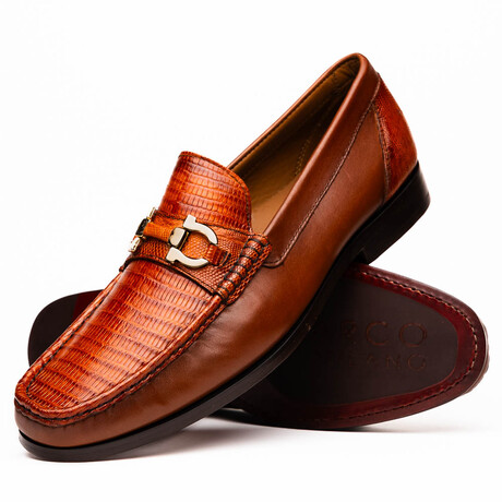 Enzo // Lizard Teju Leather Loafers // Cognac (US: 8)