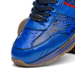 Brescia // Python + Calfskin Leather Sneakers // Electric Blue (US: 12)