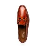 Enzo // Lizard Teju Leather Loafers // Cognac (US: 10.5)