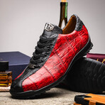 Saulo // Alligator + Ostrich Leather Sneakers // Black Cherry (US: 11)