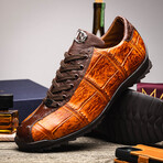 Saulo // Alligator + Ostrich Leather Sneakers // Brandy (US: 10)