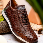 Scanno // Ostrich Leather Sneakers //  Brown (US: 9.5)