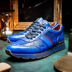 Brescia // Python + Calfskin Leather Sneakers // Electric Blue (US: 12)