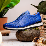 Scanno // Ostrich Leather Sneakers // Electric Blue (US: 9.5)