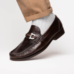 Enzo // Lizard Teju Leather Loafers // Brown (US: 8)