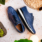 Scanno // Ostrich Leather Sneakers // Antique Navy (US: 10.5)