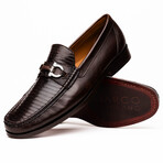 Enzo // Lizard Teju Leather Loafers // Brown (US: 8)