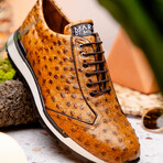 Scanno // Ostrich Leather Sneakers // Antique Paja (US: 9)