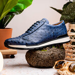 Scanno // Ostrich Leather Sneakers // Antique Navy (US: 8.5)